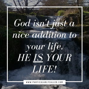 God isn't just a nice addition to your life, He IS your LIFE!