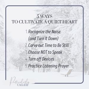 5 ways to Cultivate a quiet heart