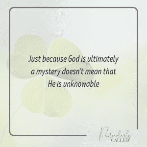 Just because God is ultimately a mystery doesn't mean He is unknowable