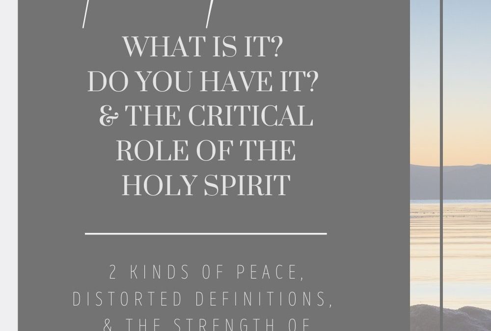 2 Kinds of Peace – What is True Peace? & the Role of Holy Spirit